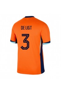 Nederland Matthijs de Ligt #3 Fotballdrakt Hjemme Klær EM 2024 Korte ermer
